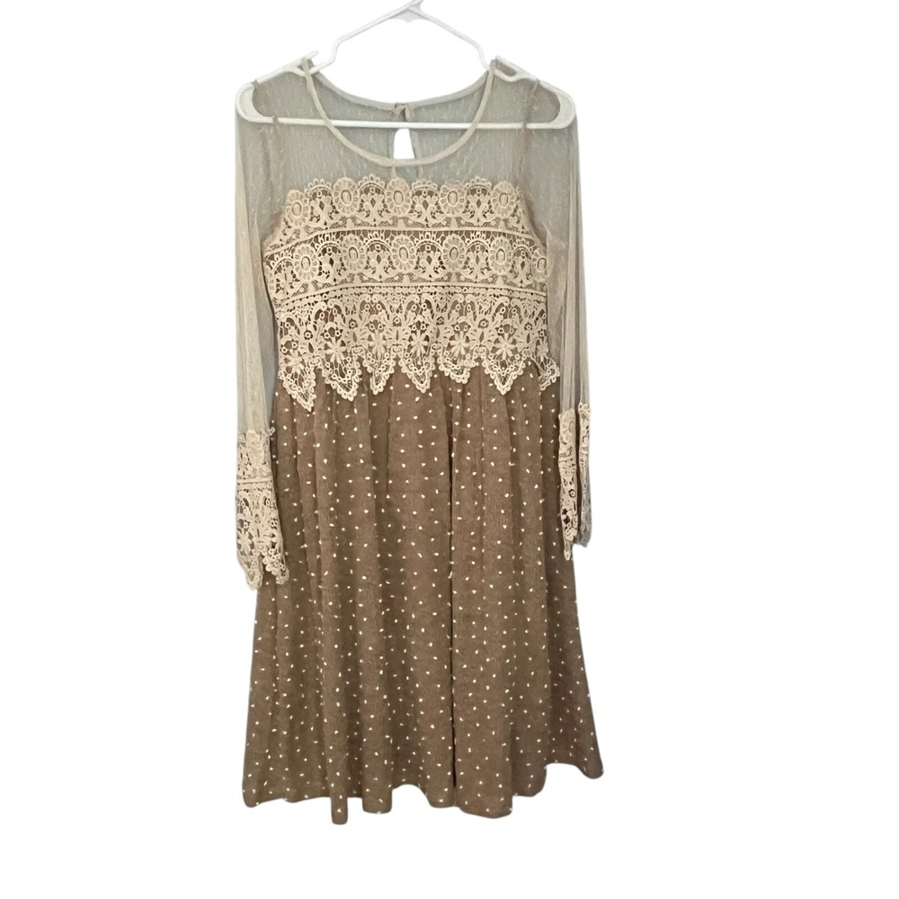 Anthropologie RYU Women's Long Sleeve Dress Boho S Embroidered Lace
